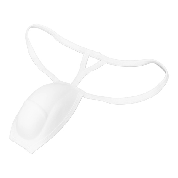 Bulge Cup Mjuk Polyester Bomull Stereo Form Bulge Täckande Underkläder Cup med rem Vit L