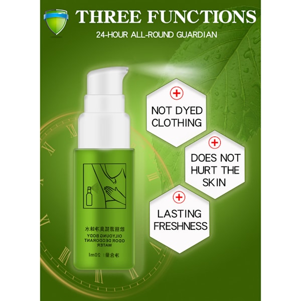Sommar Underarm Body Odor Deodorant Spray Naturlig Växt Antiperspirant Spray