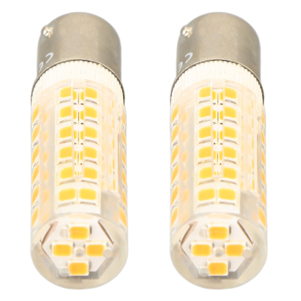 2 st BA15D LED-lampor Dimbara 6W Dubbelkontakt DC Bajonettbas 540LM 76 LED Varmvitt Ljus 60W Halogenlampor Ekvivalent 100‑130V
