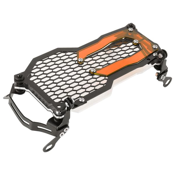 Rustfritt stål frontlyktbeskyttelse grilldeksel med akryl lampepatch, passer for R1200GS R1250GSRød