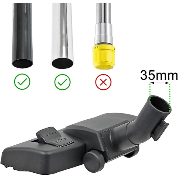 Multifunktionellt golvmunstycke kompatibelt med Kärcher SE5 SE6 WD2 WD3 WD4 WD5 WD6 WD6P WD7 dammsugare (35mm)