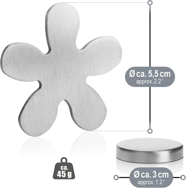 8X Dugevægte - ca. 53g - Dugevægte i rustfrit stål - Magnetisk dugklemme