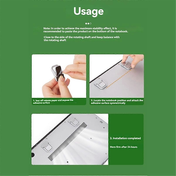 1 Par Osynliga Mini Ben för Laptop Aluminiumbas Svart