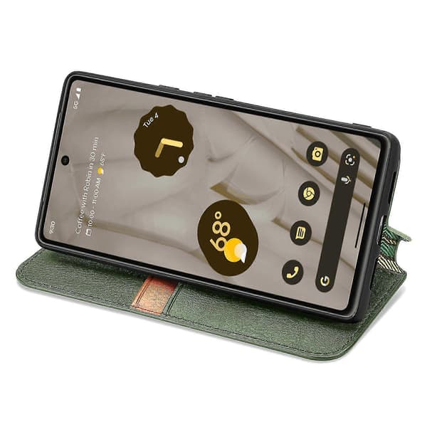 Fodral för Google Pixel 7a Flip Plånbok Flip Magnetiskt Skyddsfodral Plånbok Kompatibel med Google Pixel 7a Fodral Green