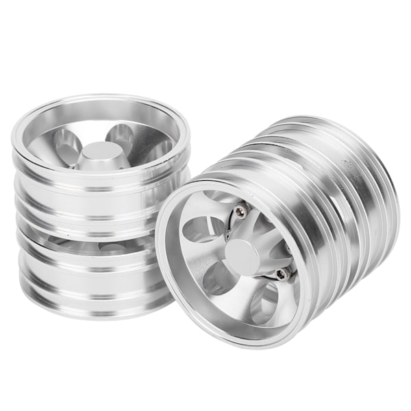 RC-perävaunun etu- ja takapyörät vanteineen 7-puolaisilla Tamiya 1/14 vetoautoon