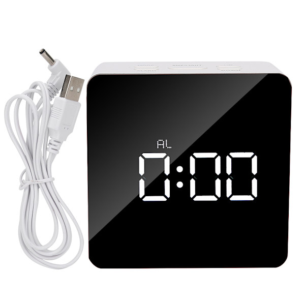 Multifunktionel LED Vækkeur Skrivebord Makeup Spejl Timer Digitalt Ur