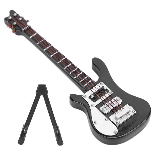 Miniatyr Träsimulering Elgitarr Modell Musikinstrument Ornament Presenter Svart