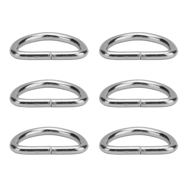 100 st D-ringar Järnmaterial Utsökt Bred applikation Robusta Hållbara Metall D-ringar för Kläder Ryggsäck Väska Silver