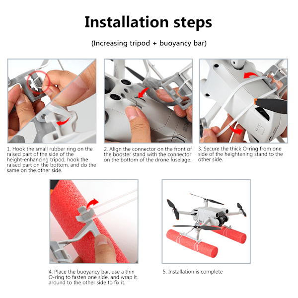 Vedenkestävä DJI Mini 3 Pro -laskeutumisjalkojen kelluvuustikkujen koulutuspaketti, drone-lisävarusteet, laskeutumisliukukellukesarja