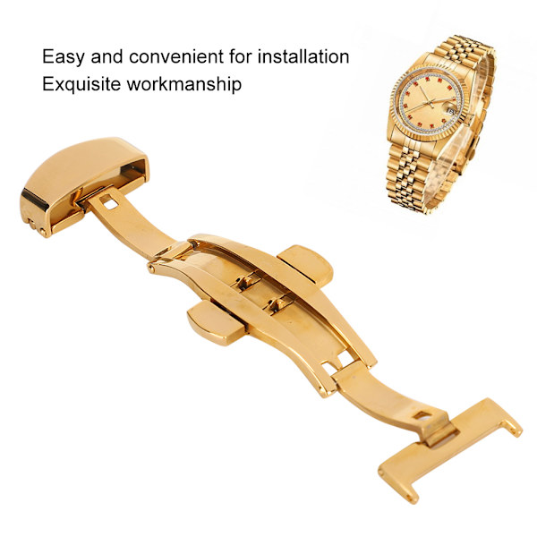 Watch i rostfritt stål Spänne Klockband Låsbytestillbehör Guld20mm