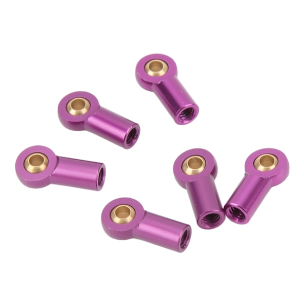 6 st aluminiumlegering M3 länkstångsändeled kulledshållare för 1/10 RC-bil lila