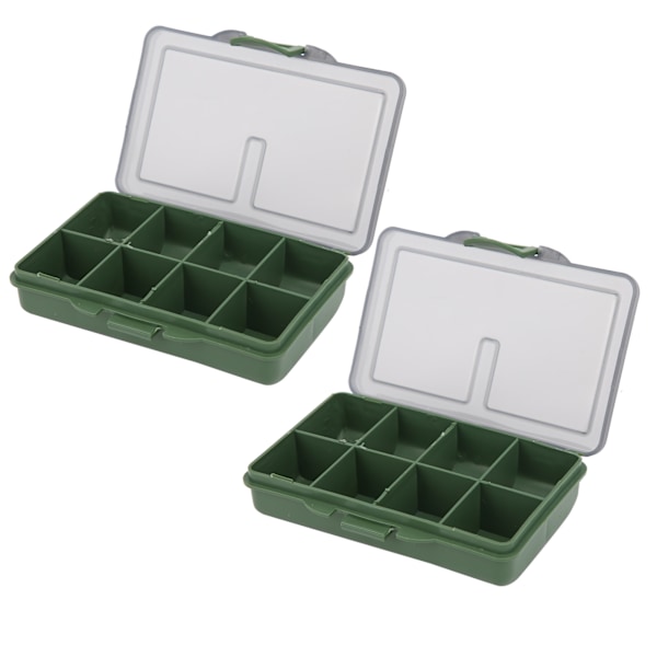 2 st fiskekrokbete-gadgetbox, minilåda i PP för förvaring av fisketillbehör, 8 fack