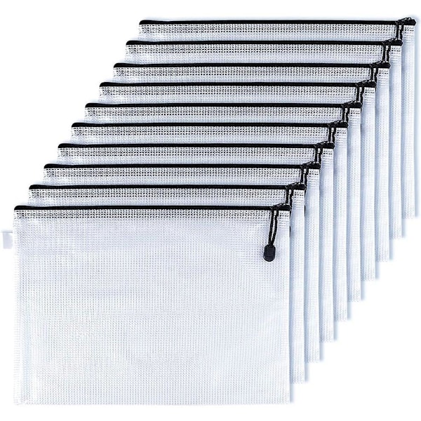 A4 Zipper Document Folder Pouch - Set of 10