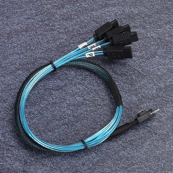 12 Gbps Anslutningskabel MINI SAS 38p SFF‑8654 till 4 x Sata Server Dataöverföringskabel