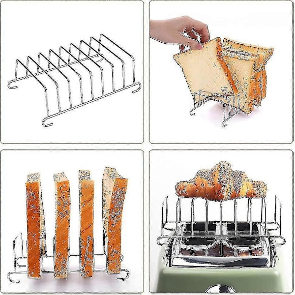 Sofirn Brødristerstativ 8 Skiver Brødristerstativ Kjølerist Brødholder Rustfritt Stål Brødristerstativ Airfryer Tilbehør (201 Rustfritt Stål)