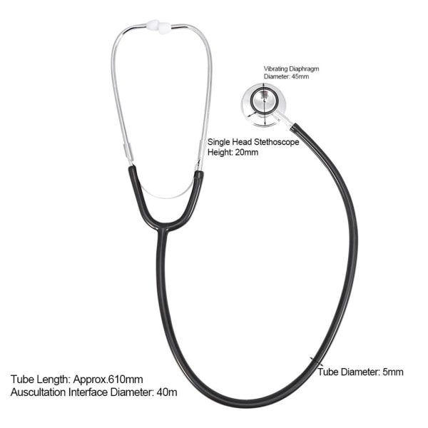 Multifunktionellt stetoskop med dubbelt huvud Dubbelt huvud Estetoscopio Medical Health Care Tool Svart