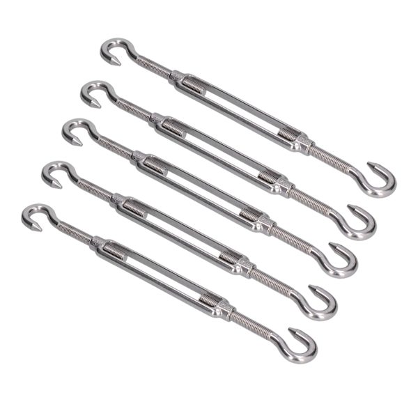 5 stk. spændespænde krog og krog wire Rope Tension 304 rustfrit stål skærm sejl hardwareM6