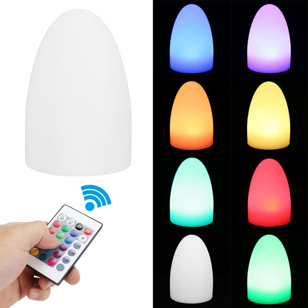 USB-lading LED Egg Nattlampe Fjernkontroll 16 RGB Farge Øyebeskyttelse Bordlys for hotellrom (10x15CM (Lading)