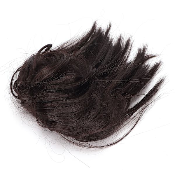 Slarvig Bun Faux Hårpiece Elastisk Tovig Uppdo Hår Extensions Ponytail Hårpieces för KvinnorQ17-4#