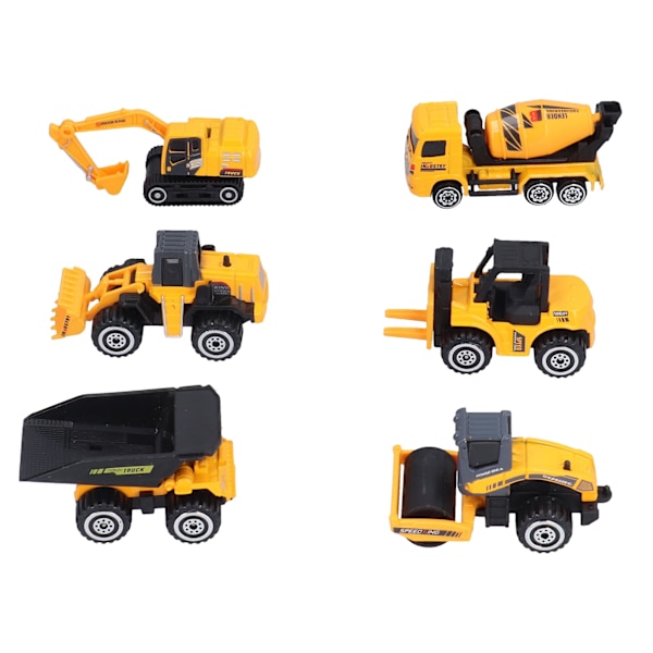 Konstruktionsfordonsleksaker Set Legering Lastbilar Modell Tank Lastbil Grävmaskin Bilar Playset 6 st