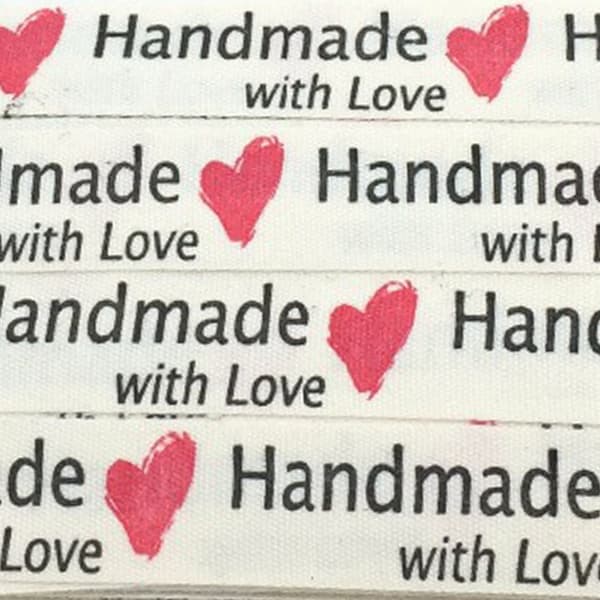 Trykt Noder Bånd DIY Håndlavet Hår Tilbehør Sløjfe Materiale (Håndlavet Rødt Ferskenhjerte)