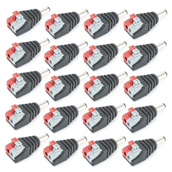 20 kpl 5,5x2,1 mm urosliitinkaapelin liitin DC- power sovitinpistoke LED-valonauhalle