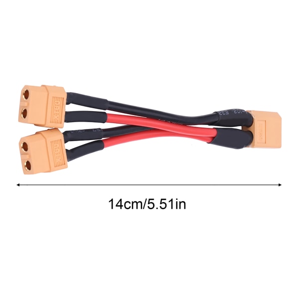 XT60 Parallell Battery Pack Connector Adapter 14AWG Kabel för RC Lipo 1 hane till 2 hona 1 Male to 2 Female
