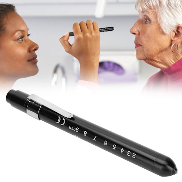 Professionel Diagnostisk Lampe Klinisk Pen Oftalmologisk Undersøgelse Pupil Check Pen Lys Sort