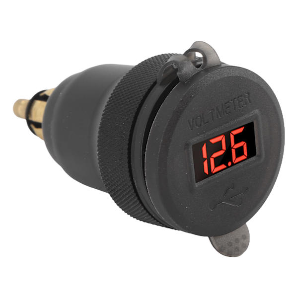 Auton laturi LED-jännitteenmittarilla ja painonapilla Dual QC 3.0 Pikalaturi 1 2 3 sarjaan EU-pistokkeella Punainen