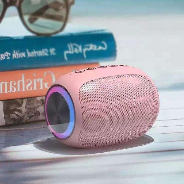 Portabel Bluetooth-högtalare med kraftfull bas, vattentät för utomhusaktiviteter, rosa, 1 styck