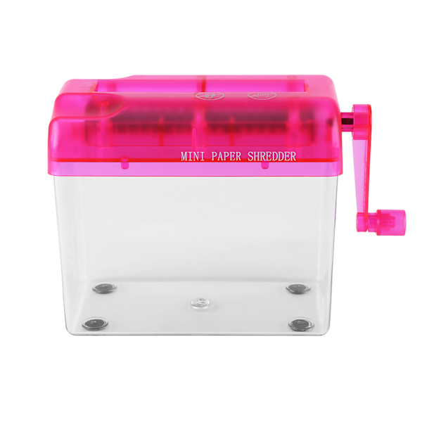 A6 bærbar mini manuel papirmakulator til hjemmeskole på kontoret (pink)