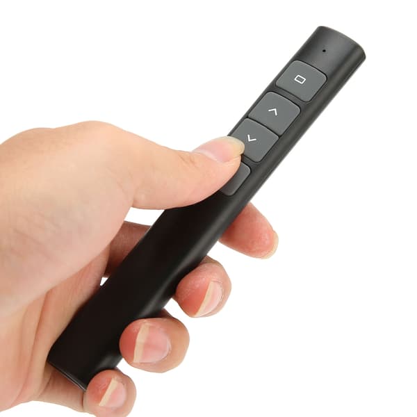 Presentasjonsklikker 2.4G RF-brikke ABS Silikonknapper Bærbar Plug and Play Trådløs Presenterfjernkontroll for kontor