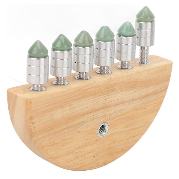 Jadestone Gua Sha Kam Halvmåne Justerbar Lengde Avtakbar Multifunksjonell Meridian Massasje Kam for hele kroppen