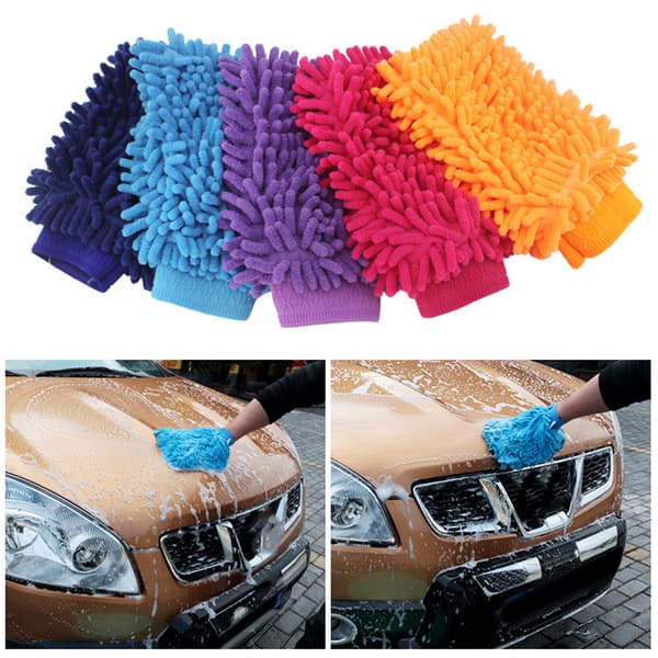 Dobbelsidig Chenille Mikrofiber Tykke Ripefrie Bilvaskehansker