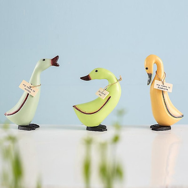 3 stk dekorative andefigurer furutrær skrivebordsdekorasjon for dekorasjon