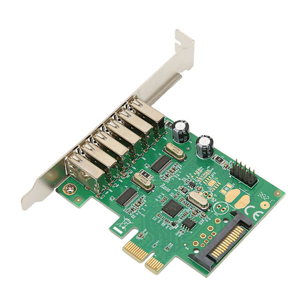 PCIE til USB Udvidelseskort 6 USB2.0 Interface 15PIN SATA 480Mbps 12Mbps 1.5Mbps Desktop Computer Intern Hub til Win