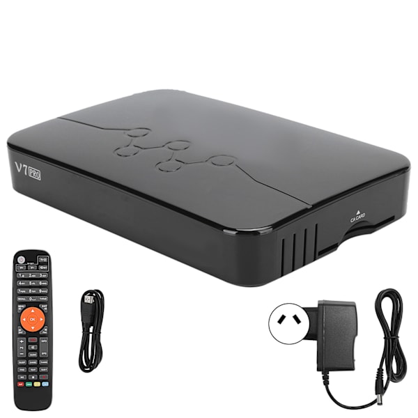 Oppgrader V7pro TV-boksmottaker Flere støtte kortspor Fjernkontroll 100‑240V Svart AU