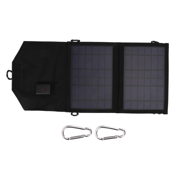 Sammenfoldelig solpaneloplader polykrystallinsk silicium 7W 5V USB-port soloplader til udendørs aktiviteter