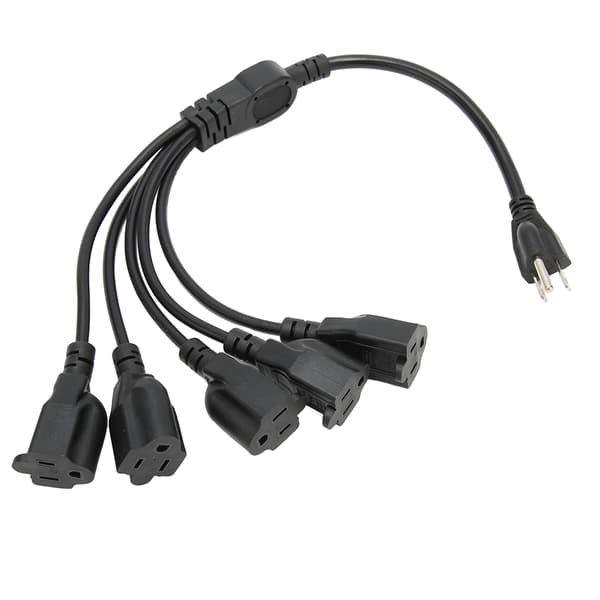 3-benet 1 til 5 udtag strømkabel kraftig 16AWG 18AWG 5-vejs strømkabelsplitter til computer LED scenelys