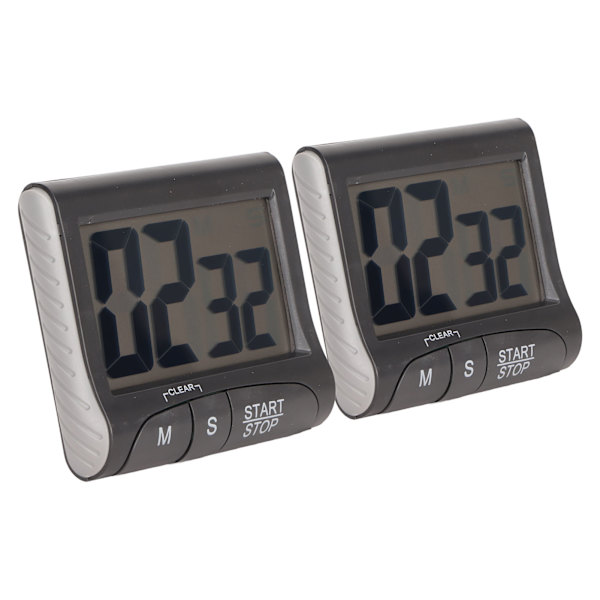2PCS Digital Timer Multifunktionell Magnetisk Digital Nedräkningstimer med Stor Digital Display för Kontor Kök