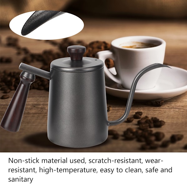 700 ml rustfrit stålkanden til te og kaffe med lang, smal tud til husholdningsbrug