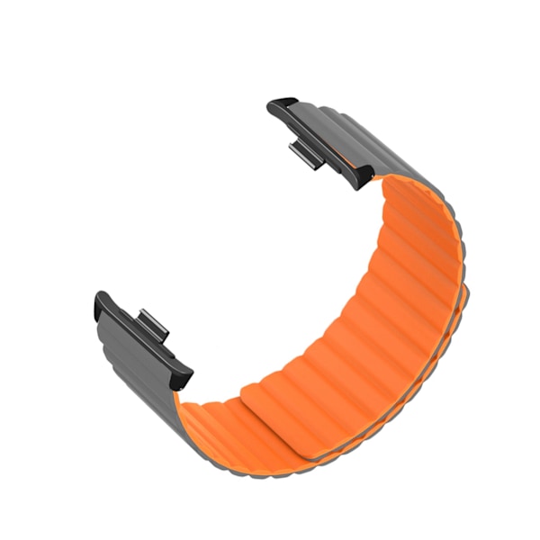 2 stk. Magnet Udskiftning Remme Silikone Magnetisk Lukning Rem til Mi Band 8 Pro Grå Orange