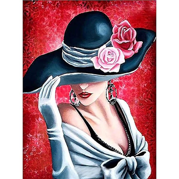 Tee-se-itse 5D diamond painting - hattumalli, 30x40 cm, täys strassimosaiikki set kodin sisustukseen