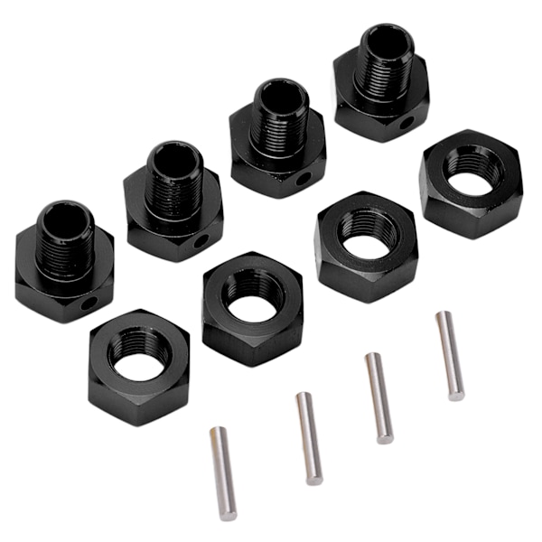 4 st/set 17 mm aluminiumlegering hjulhexkoppling för JLB 1/10 lastbilsserie RC-däckhexnavadapter svart