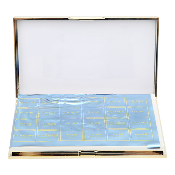 Akvarellfärger Blå Brilliant Safir Box 24 Färger Metallic Glitter Solid Transparent Akvarellfärg