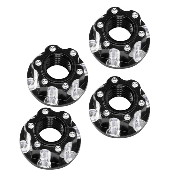 4 stk M4 utskjæringssekskantmuttere aluminiumslegering Passer til HSP Sakura D3 D4 1/10 RC CarBlack