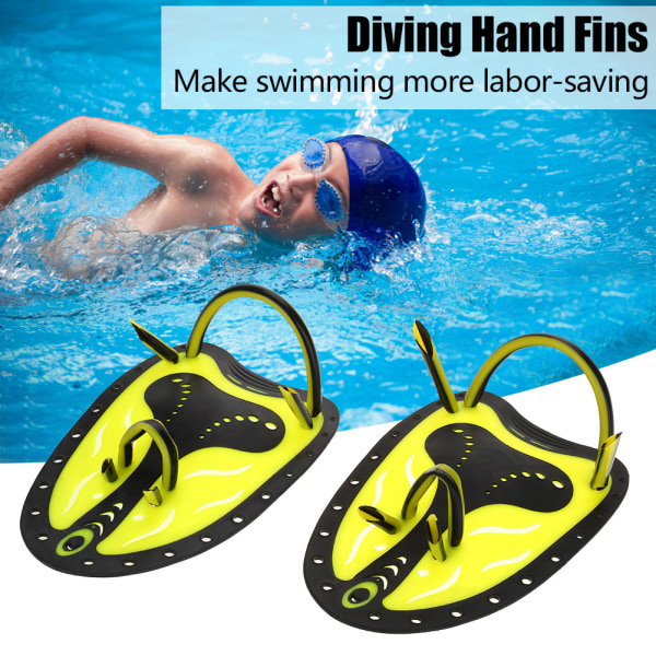 WAL Simning Dykning Handfenor Paddlar Webbed Training Fen Scuba Utrustning (Gult S)