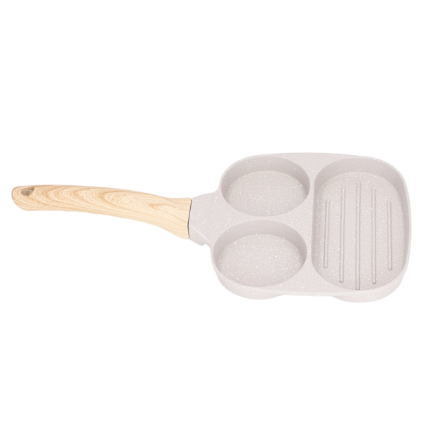 Æggestegepande, slip-let, jævn opvarmning, flad bund, aluminiumlegering, pandekagepande til induktionskomfur, gaskomfur, 3 kopper