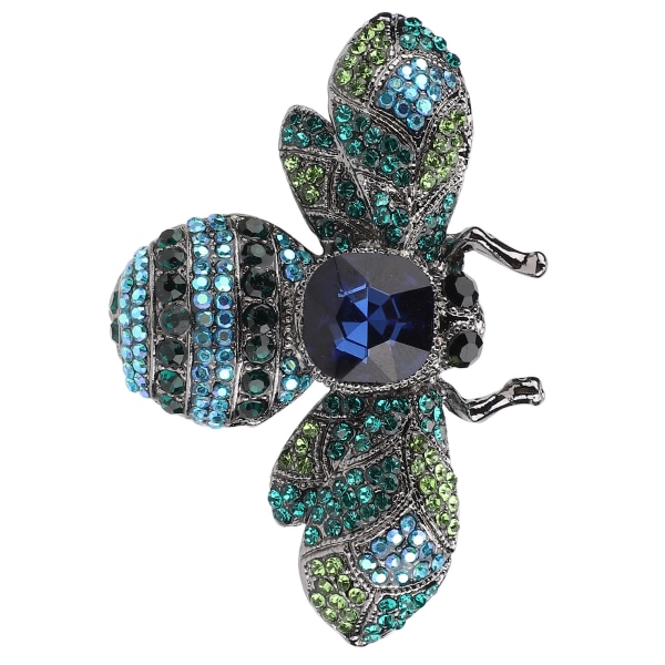 Brosch Smycken Retro Bee Form Legering Attraktiv dekorativ Strass Nål prydnad för kappa Kostym Blå