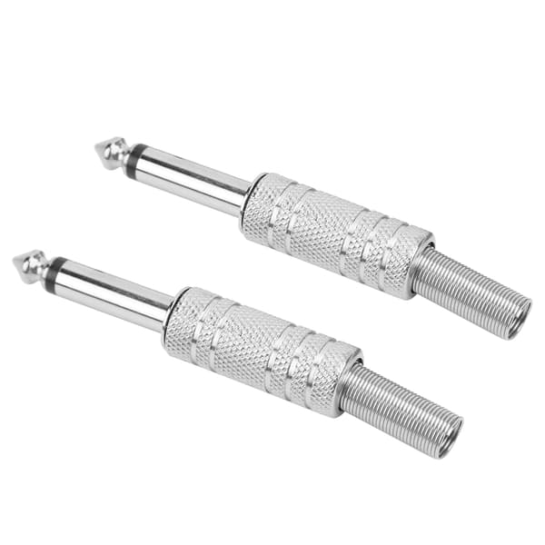 2 st ljudadapterhane koppling skarv gitarr hörlurar rak jack plugg i kontakt 6,35 mm enkelspår
